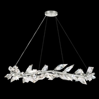909540-1 Fine Art Lighting Foret 55"W Round Pendant with Silver Leaf Finish