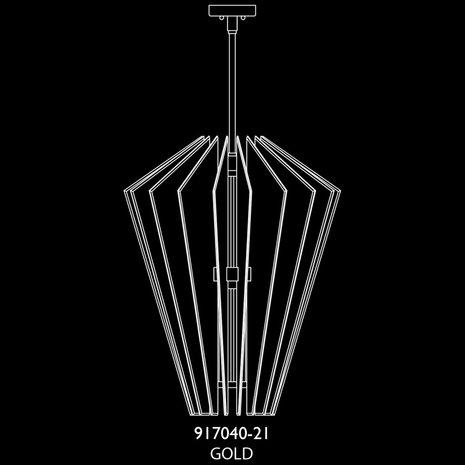 917040-21 Fine Art Lighting Newton 28"W Round Pendant with Gold/Up Glass Finish
