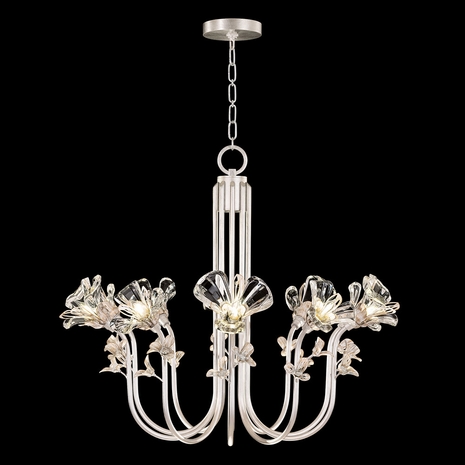 917540-1ST Fine Art Lighting Azu 35.5"W Round Chandelier with Silver Leaf Finish