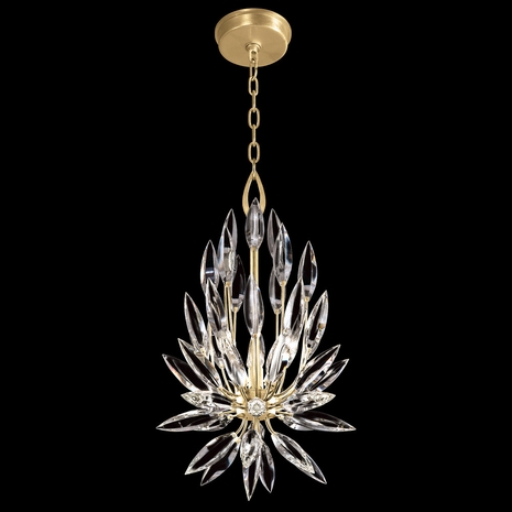 881540-1 Fine Art Lighting Lily Buds 12"W Round Pendant with Gold Finish