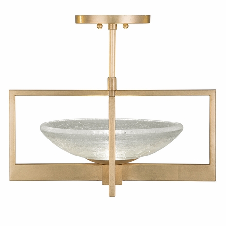 896440-2ST Fine Art Lighting Delphi 18"W Round Semi-Flush Mount with Gold Finish