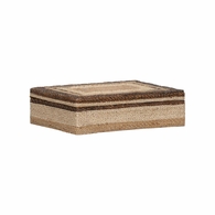 302778 Wildwood 3.5in. Wood/Abaca Rope Calusa Box - Md with Brown/Natural Finish