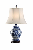 65151 Frederick Cooper 27in. Porcelain Fledgling Lamp with Silkette Shade and Hand Painted/Espresso Finish