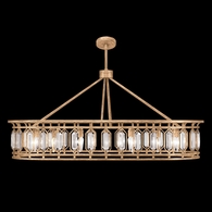 889940-2ST Fine Art Lamps 14 Light Westminster 52" Oblong Pendant with Gold Finish