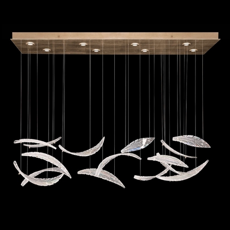 894840-212ST Fine Art Lamps Elevate 54"W Rectangular Pendant with Gold Finish