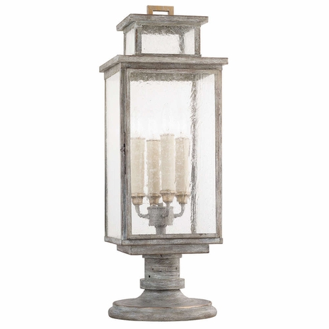 886980ST Fine Art Lamps 4 Light Wiltshire 29" Outdoor Adjustable Pier/Post Mount with Gray Finish