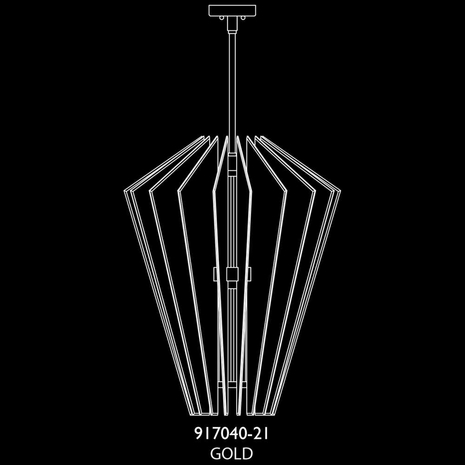 917040-21ST Fine Art Lamps Newton 28"W Round Pendant with Gold Finish