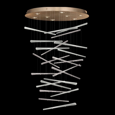 895840-231ST Fine Art Lamps Elevate 34"W Round Pendant with Gold Finish