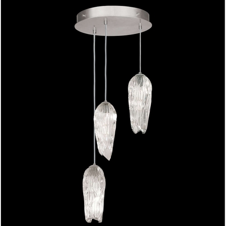 911840-1ST Fine Art Lamps Las Olas 17.5"W Round Pendant with Silver Finish