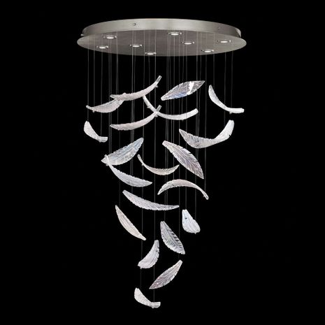 895840-111ST Fine Art Lamps Elevate 32"W Round Pendant with Silver Finish