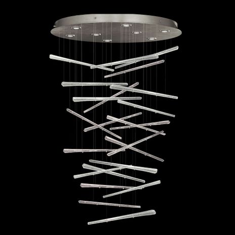 895840-131ST Fine Art Lamps Elevate 34"W Round Pendant with Silver Finish