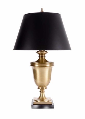 65116 Frederick Cooper 37in. Brass Nicodemus Lamp with Paper Shade and Antique Finish