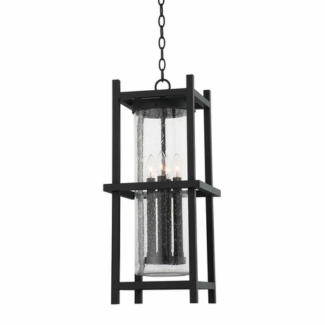 F7526-TBK Troy Lighting Carlo 4Lt Exterior Lantern with Textured Black Finish