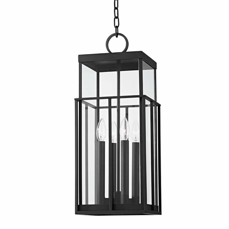 F6480-TBK Troy Lighting Longport 4Lt Exterior Lantern with Textured Black Finish
