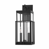 B6482-TBK Troy Lighting Longport 2Lt Exterior Wall Sconce with Textured Black Finish