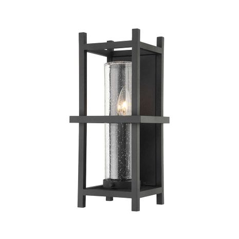 B7501-TBK Troy Lighting Carlo 1Lt Exterior Wall Sconce with Textured Black Finish