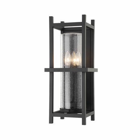 B7503-TBK Troy Textured Black Carlo 3 Light Medium Exterior Wall Sconce
