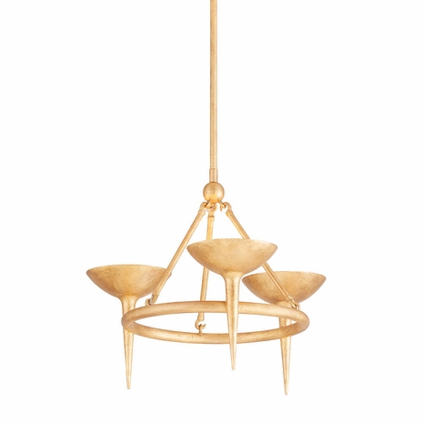 F2603-VGL Troy Vintage Gold Leaf Cecilia 3 Light Chandelier