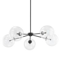 F8205-SBK Troy Lighting Madrid 5Lt Chandelier with Soft Black Finish