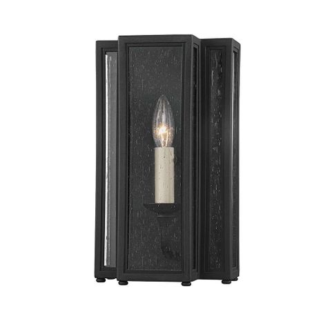 B3601-TBK Troy Lighting Leor 1Lt Exterior Wall Sconce with Textured Black Finish