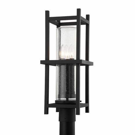 P7522-TBK Troy Textured Black Carlo 3 Light Medium Exterior Post