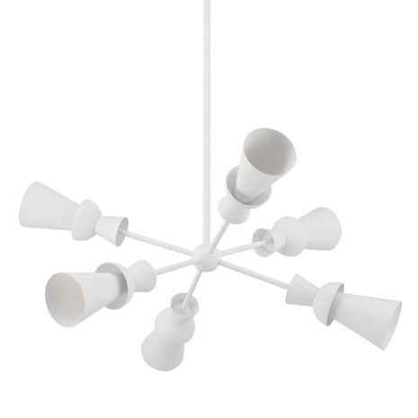 F7906-GSW Troy Lighting Florence 6Lt Chandelier with Gesso White Finish