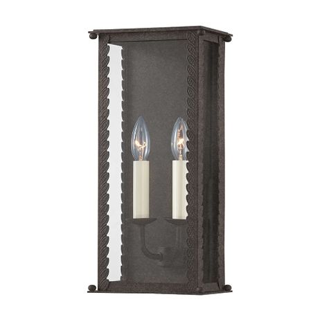 B6712-FRN Troy Lighting Zuma 2Lt Exterior Wall Sconce with French Iron Finish