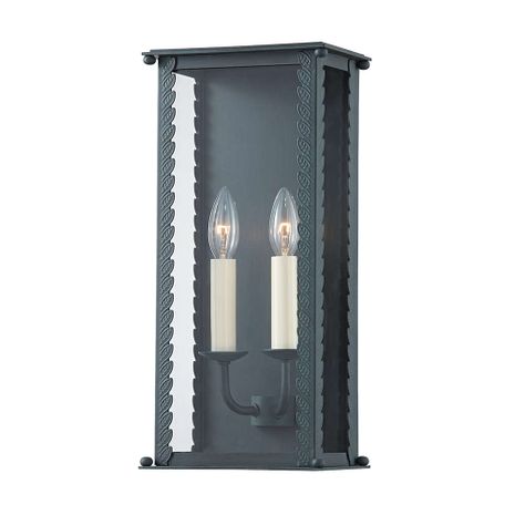 B6712-VER Troy Lighting Zuma 2Lt Exterior Wall Sconce with Verdigris Finish