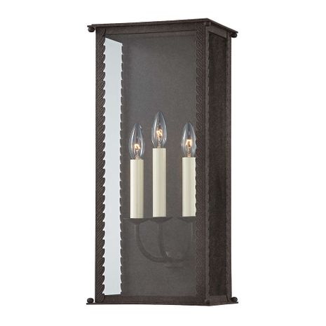 B6713-FRN Troy Lighting Zuma 3Lt Exterior Wall Sconce with French Iron Finish