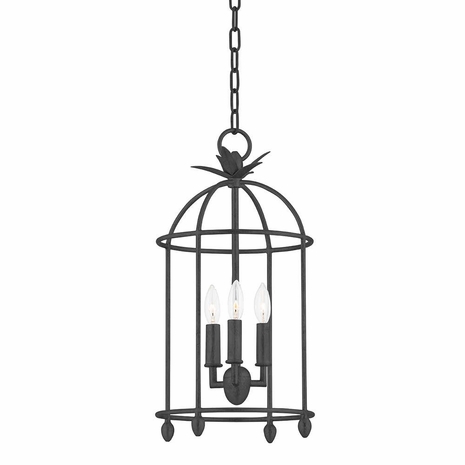 F5712-BI Troy Black Iron Brooks 3 Light Pendant