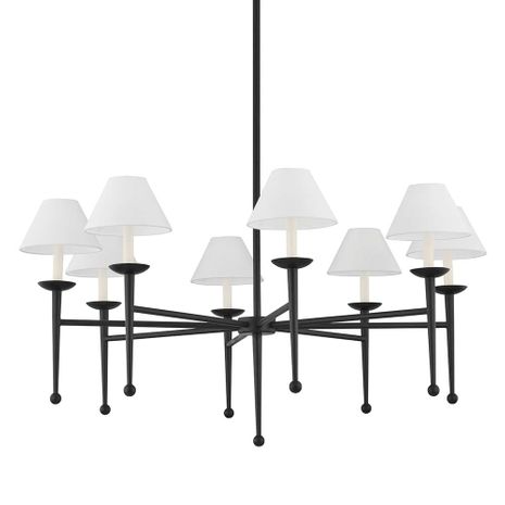 F1208-FOR Troy Lighting London 8Lt Chandelier with Forged Iron Finish