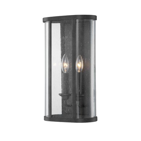 B3402-FRN Troy Lighting Chace 2Lt Exterior Wall Sconce with Forged Iron Finish