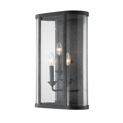 B3403-FRN Troy Forged Iron Chace 3 Light Large Exterior Wall Sconce