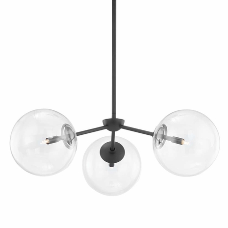 F8203-SBK Troy Soft Black Madrid 3 Light Chandelier