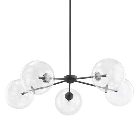F8205-SBK Troy Lighting Madrid 5Lt Chandelier with Soft Black Finish
