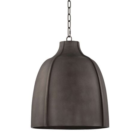 F3720-BKG Troy Lighting Flint 1Lt Pendant with Blackened Graphite Finish
