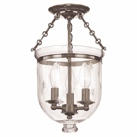 251-C3 Hudson Valley Hampton 3 Light Semi Flush