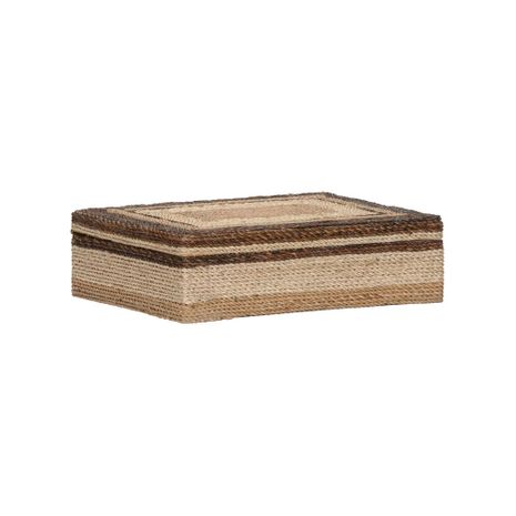 302778 Wildwood 3.5in. Wood/Abaca Rope Calusa Box - Md with Brown/Natural Finish