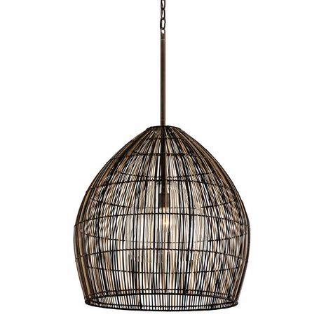 F7531-TBZ Troy Lighting Holden 1Lt Chandelier with Textured Bronze Finish