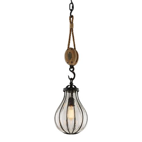 F4904-FOR Troy Lighting Murphy 1Lt Pendant with Forged Iron Finish
