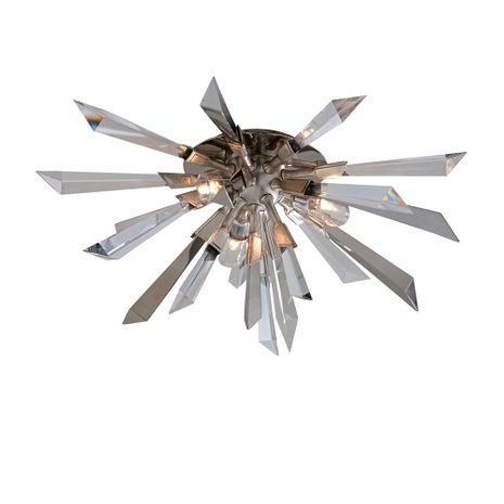 140-33-WSL Corbett Lighting Inertia 3 Lt. Flush Mount with Warm Silver Leaf Finish