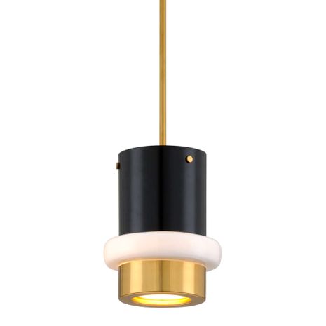 299-41-VPB/SBK Corbett Lighting Beckenham 1 Lt. Pendant with Vintage Polished Brass/Black Brass Finish