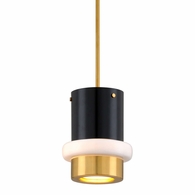 299-41-VPB/SBK Corbett Lighting Beckenham 1 Lt. Pendant with Vintage Polished Brass/Black Brass Finish