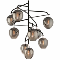 F4298-TBK/PN Troy Lighting Odyssey 9Lt Chandelier with Texture Black Finish