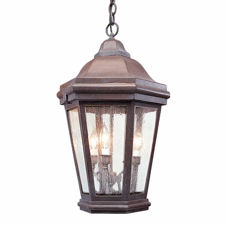 FCD6895BZP Troy Cast Aluminum Exterior Verona 3Lt Hanging Lantern Large with Bronze Patina Finish