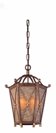 FF1266BLF Troy Lighting Cheshire 1 Light Hanging Lantern F in Bronze Leaf Finish