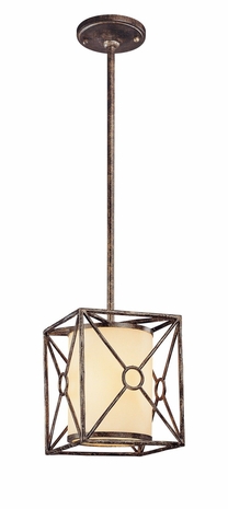 FF5024BLF Troy Lighting Maidstone 1 Light Pendant Fluoresc in Bronze Leaf Finish