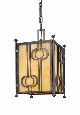 FF5037FI Troy Lighting Aberdeen 1 Light Hanging Lantern F in Fired Iron Finish