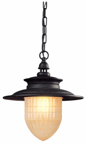 FF5087SBZ Troy Lighting Quincy 1 Light Hanging Lantern Flu in Statuary Bronze Finish