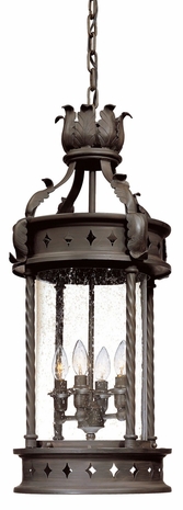 FF9635OBZ Troy Lighting Los Feliz 1 Light Hanging Lantern in Old Bronze Finish